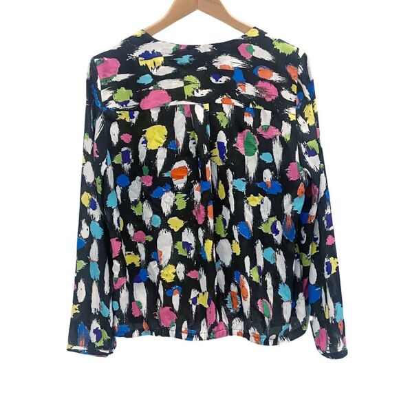Vintage Liz Claiborne Wrap Front Long Sleeve Top Multi-Color, Women's Size Large - Picture 7 of 10